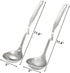 Peohud 4 Pack Soup Ladle Soup Colander, SUS304 Stainless Steel Slotted Hot Pot Ladle Strainer Scoops, Thickening Cooking Skimmer Cookware Utensil for Hotpot Scooping Sauce Serving, 12 Inch