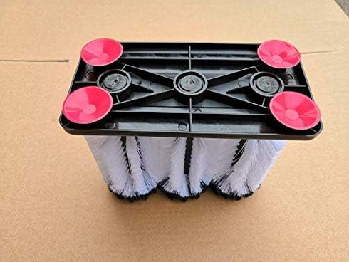 Water Bottle Cleaning Brush with Suction Base, 3 Head Bristle Brush for Beer Cup, Long Leg Cup, Red Wine Glass, Bar