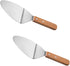 2Pcs Wooden Handle Pizza Shovel, Metal Spatula for Baking, Grilling, and Serving Pizza and Cake