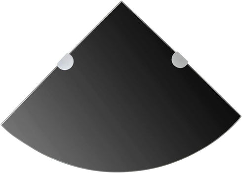 vidaXL Corner Shelf Black Tempered Glass Small Wall mounting