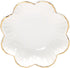 Porcelain Serving Dish, Ceramics Flower Relish Tray with Metallic Rim, 6.6 inch White