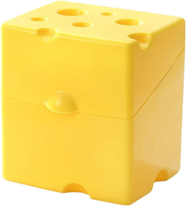 VOSAREA Sliced Cheese Storage Container with Flip Lid, Cheese Shaped Box Holder for Fridge Food Storage