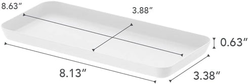 Yamazaki Home Space Saving Vanity Tray, Steel, Flat, White