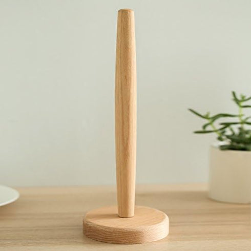 Firlar Wooden Paper Towel Holder Stand, Vertical Tissue Rack for Kitchen, Living Room, Bedroom Home Decoration