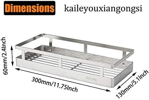 kaileyouxiangongsi SUS304 Stainless steel Wall Mount Spice Rack Storage Basket - Seasoning Container, Kitchen Spice
