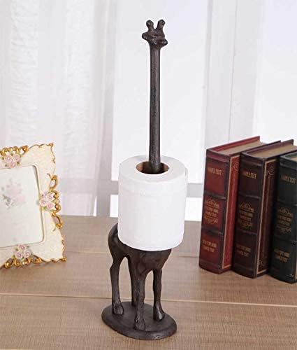 DreamsEden Vintage Giraffe Stand Paper Towel Holder - Cast Iron Tall Animal Paper Towel Stand Home Bedroom Bathroom