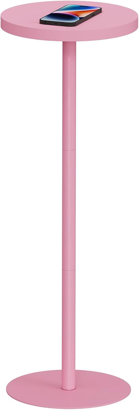 TB01BP065 TUTOTAK Tall Round Side Table, Small End Table, Drink Table, Pedestal Side Table, livingroom, Pink