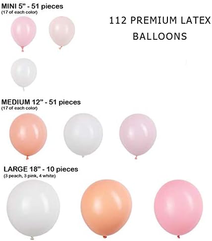Balloon Garland Kit - Pink, White, Blush Balloons for Parties, Valentine's Day/Galentine's Party, Light Pink Balloon