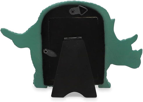 Isaac Jacobs 2” x 3” Resin Dinosaur Picture Frame, Vertical Keepsake Photo Frame with Easel and Hanging Tabs for