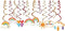 15Ct Rainbow Hanging Swirl Decorations, Sunshine Birthday Party Supplies Fan Decors