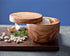Handcrafted Salt Keeper with Magnetic Lid, 4" Round, Olive Wood by Berard