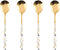 Stainless Steel Soup Spoon, Korean Dessert Spoon, Set of 4 Colour Spotted Soup Spoons, 8 Inches, White Gold Spotted