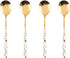 Stainless Steel Soup Spoon, Korean Dessert Spoon, Set of 4 Colour Spotted Soup Spoons, 8 Inches, White Gold Spotted