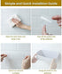 SUNFICON Adhesive Shower Caddy, Wall Mounted Bathroom Shelf Organizer with 2 Clear Adhesives for Shower Room