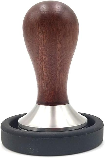 58mm Coffee Tamper - Stainless Steel Espresso Hand Tamper with Wooden Handle and Mat