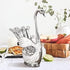 Decorative Swan Base Holder for Coffee Spoons, Metal Teaspoon and Dessert Flatware, Silvery White