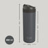 16 oz, VIVA Recharge Grey Insulated Tea & Coffee Mug & Travel French Press Coffee Maker, Brew & Drink From the Same