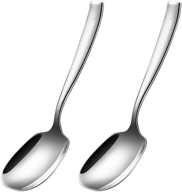 X-Large Heavy Duty Buffet Serving Spoons, 9.5X2.8 inches 316L Stainless Steel Serving Spoons Pack of 2