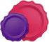 Tiger Chef Fuchsia and Purple Round Scalloped Rim Disposable Plastic Plate Set - 96-Pack