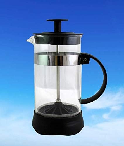 Dependable Industries Essentials 12 Ounce Glass French Press Coffee & Tea Brewer - Single Cup, 3 Cup Espresso, Compact
