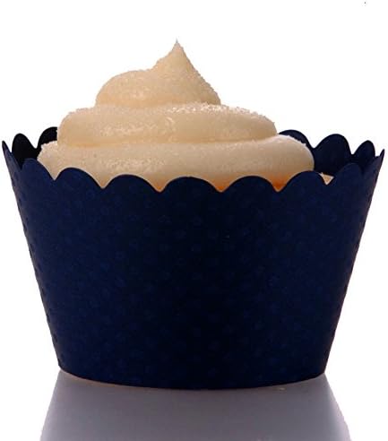 Dress My Cupcake Standard Navy Blue Cupcake Wrappers, Set of 100
