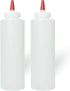 Pinnacle Mercantile Plastic Squeeze Condiment Bottles, Set of 2, 16-ounce with Red Tip Cap