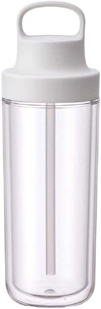 KINTO Togo Bottle, 16.9 fl oz (480 ml), White, Lightweight Water Bottle with Straw, Dishwasher Safe