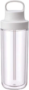 KINTO Togo Bottle, 16.9 fl oz (480 ml), White, Lightweight Water Bottle with Straw, Dishwasher Safe