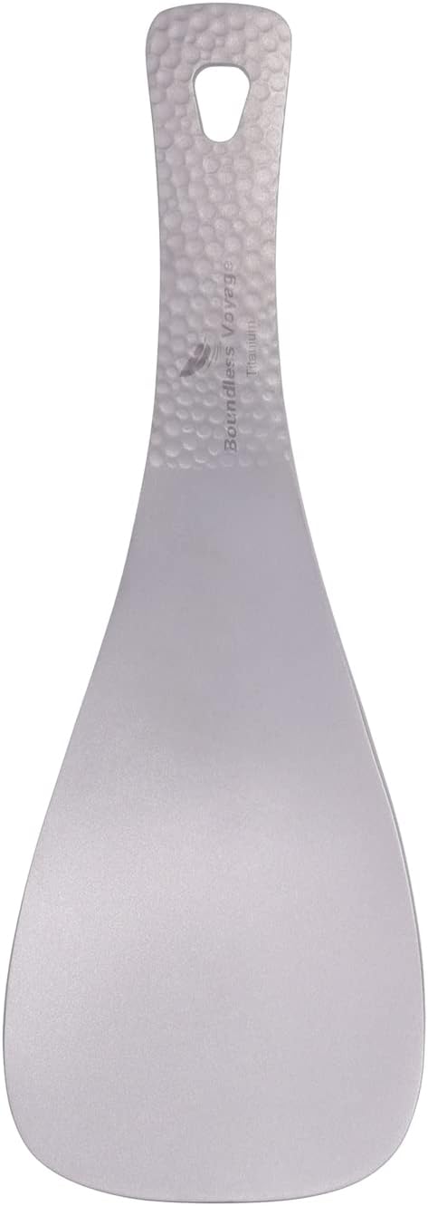 iBasingo Titanium Rice Serving Spoon, Portable Cooking Kit, Ultra-light Rice Shovel, Thickened Tableware Ti1079T