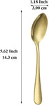 Gold Teaspoons Set of 12, Stainless Steel Soup Spoons, Dessert Spoons, Coffee Spoon, Stirring Spoon, Latte Spoon for Home, Kitchen or Restauran, Dishwasher Safe