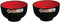 JapanBargain Set of 2 Japanese Large Ramen Bowls, 38oz, Black and Red Lacquer Plastic, Microwave Safe