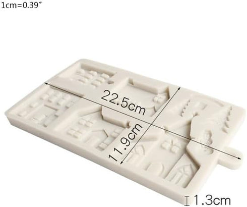 3D Christmas Tree House Silicone Mold for Fondant Cake Decor, Chocolate Sugarcraft Gingerbread Baking Mould