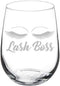 Wine Glass Goblet for Makeup Lash Extension Artist - 17 oz Stemless