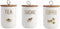 Comeon Ceramic Canister Set with Airtight Seal Bamboo Lid Silicone, 27oz Food