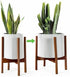 812 Inch 14.5 Inch 1 Pack MUDEELA Plant Stand for Indoor Plants: Adjustable Width Fits Pots - Mid Century Modern Bamboo