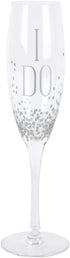 Enesco Our Name is Mud I Do Glittered Wine Glasses - Wedding Champagne Flute, 2 Piece Set, Clear