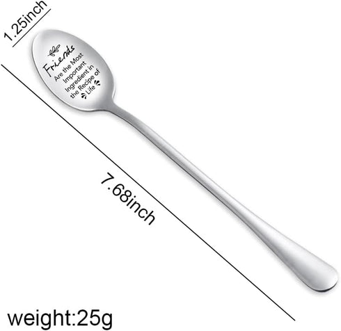 Birthday Gifts for Women: Friendship Spoon Gifts for Men, Bff Gifts for Best Friends, Engraved Tea Coffee Spoon