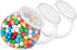 DilaBee 3 Pack Plastic Candy Jar - 48oz Round Jars with Lids for Candy Buffet, Kitchen & Office