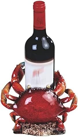 Crab Wine Bottle Holder: Marine Life Inspired Wine Rest Statue for Tabletops