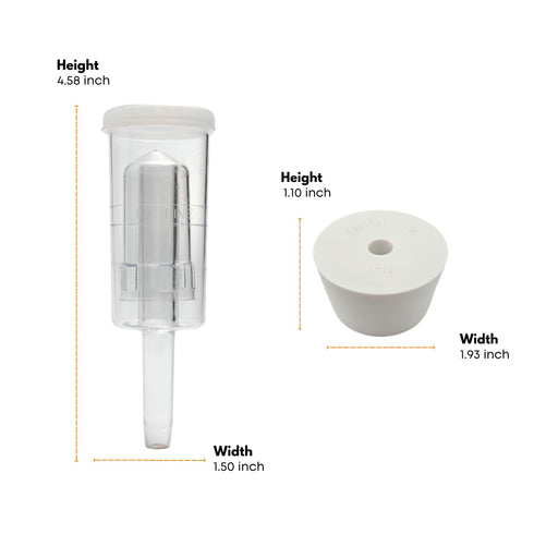 FastRack 1 Gallon PET Wide Mouth Fermonster, Airtight Lid, #10 Drilled Stopper & Twin Bubble Airlock for Brewing