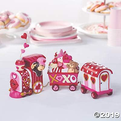 3 Set Valentine Tabletop Love Express Train - Cute Piece - Valentine's Day Home Decor and Centerpieces
