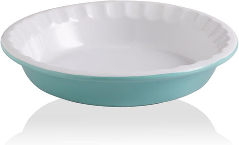 Sweejar Ceramic 10.4 Inches Pie Pan for Baking, Deep Fluted Non-Stick Pie Plate for Pumpkin & Apple Pie