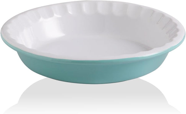 Sweejar Ceramic 10.4 Inches Pie Pan for Baking, Deep Fluted Non-Stick Pie Plate for Pumpkin & Apple Pie