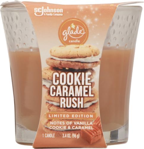 Glade Candle Jar Air Freshener, Cookie Caramel Rush, 3.4 Oz