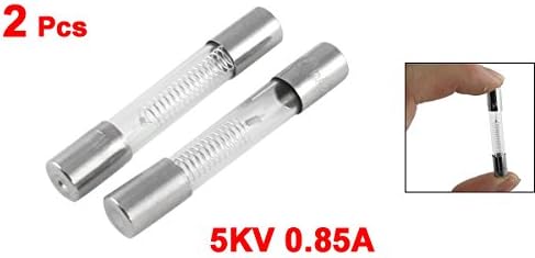 uxcell 2 Pcs Microwave Oven 6 x 40mm Axial Glass Fuse Tubes, 850mA 0.85A 5KV (Pack of 2)
