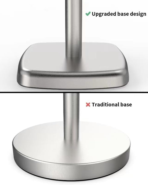 Paper Towel Holder Countertop, Standing Weighted Base Non-Slip Dispenser for Most Size Paper Rolls, Stainless Steel