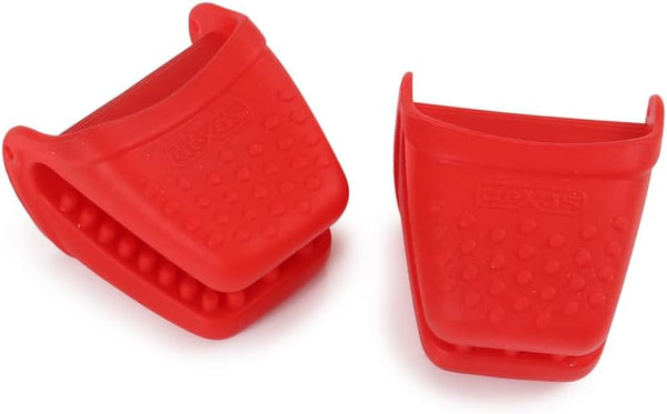 Dexas Micromitt Silicone Oven Mitts - Heat Resistant to 450°F, Set of 2, Non-Slip Grip, Red