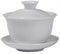 Gaiwan White Glaze Porcelain Teacup, Kung Fu Tea Service Set for Home Office Decoration (100ml)