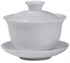 Gaiwan White Glaze Porcelain Teacup, Kung Fu Tea Service Set for Home Office Decoration (100ml)