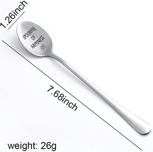 Best Friends Spoon Gifts for Women Men, BFF Birthday Gift for Mom Dad Daughter Son, Spoonful of Happiness for Coffee